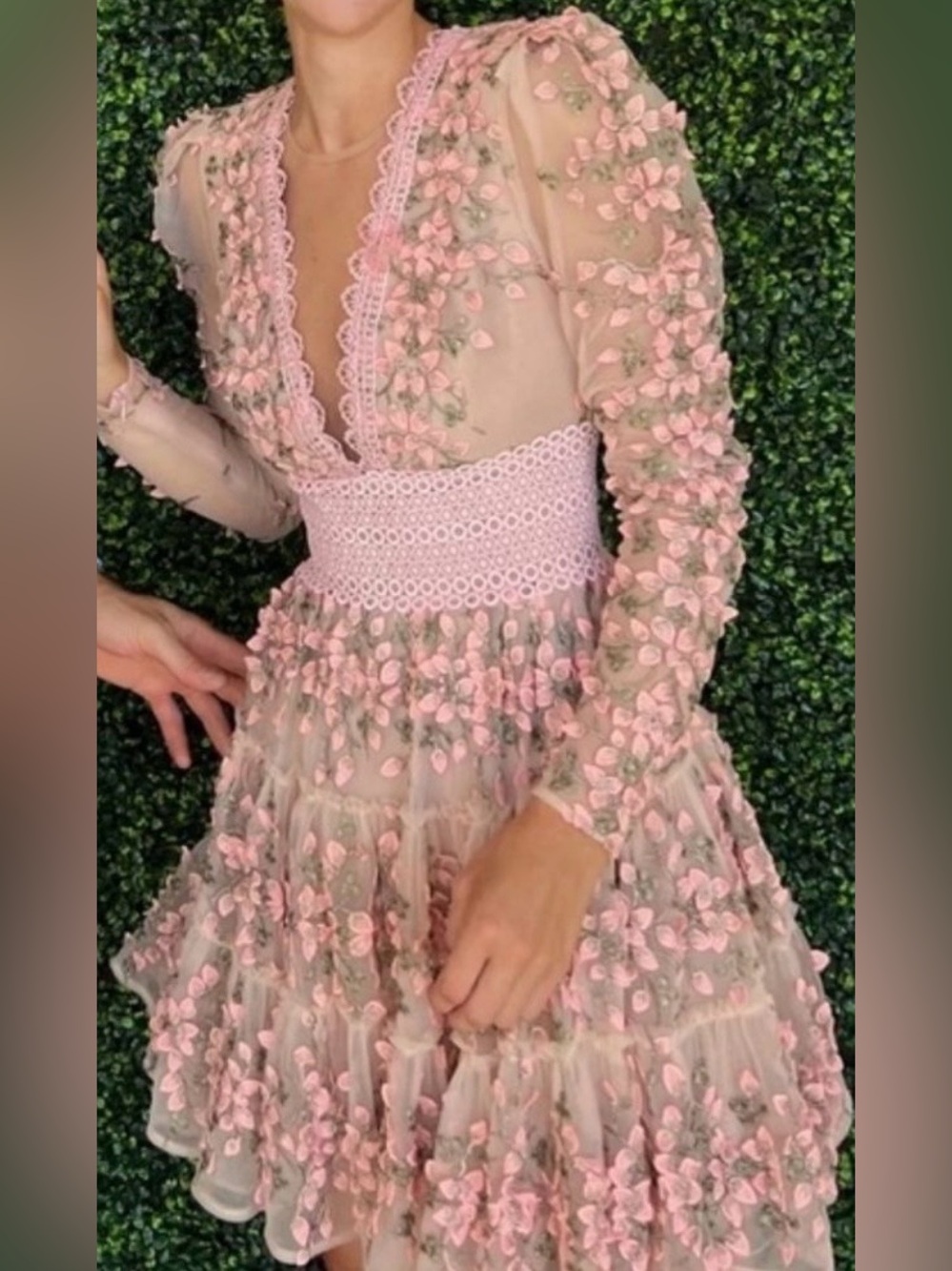 Bronx and banco Megan Pink Embroidered Dress